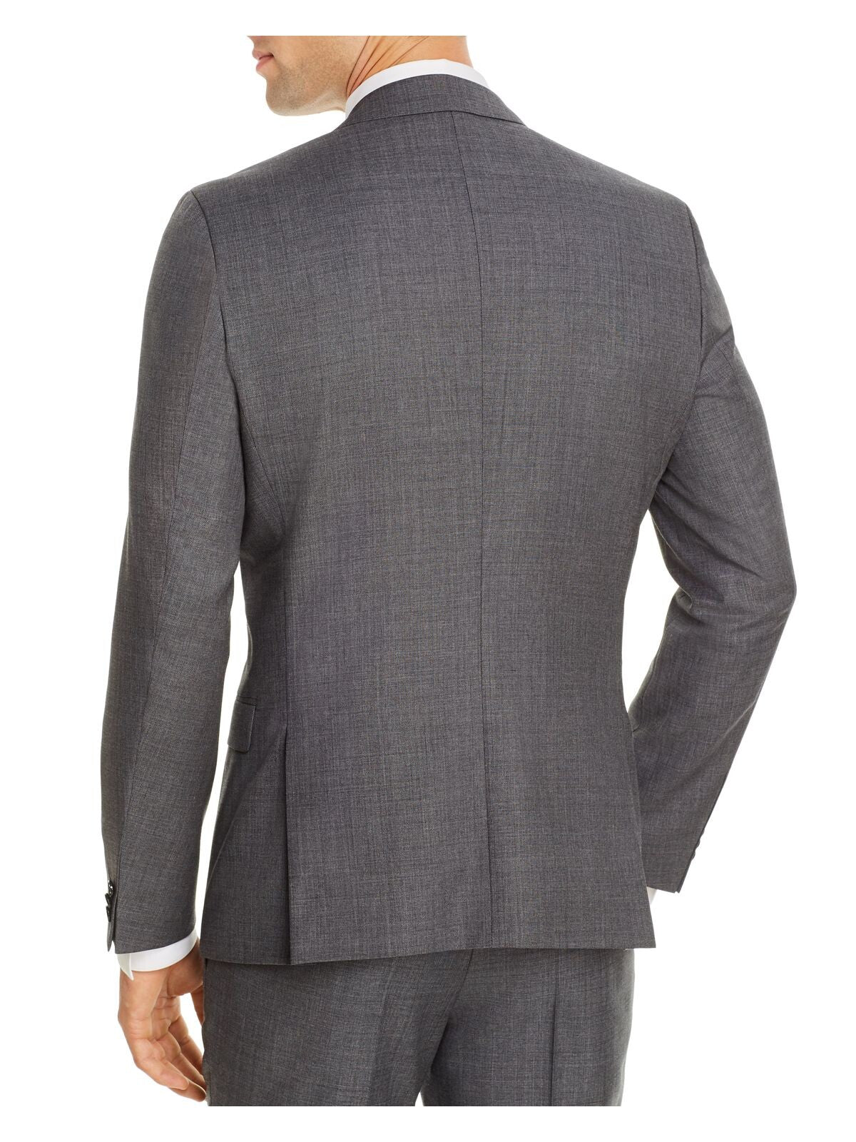 HUGO Mens Arti Sharkskin Gray Single Breasted, Extra Slim Fit Wool Blend Suit Separate Blazer Jacket 38R