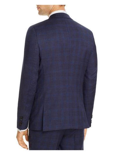 HUGO BOSS Mens Navy Check Extra Slim Fit Suit Separate Blazer Jacket 38S