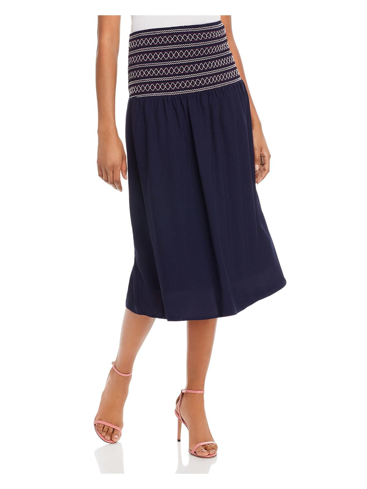 AQUA Womens Midi A-Line Skirt