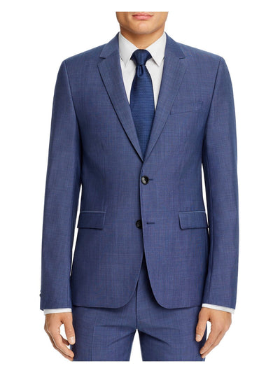 HUGO BOSS Mens Blue Single Breasted, Wool Blend Suit Jacket 42L