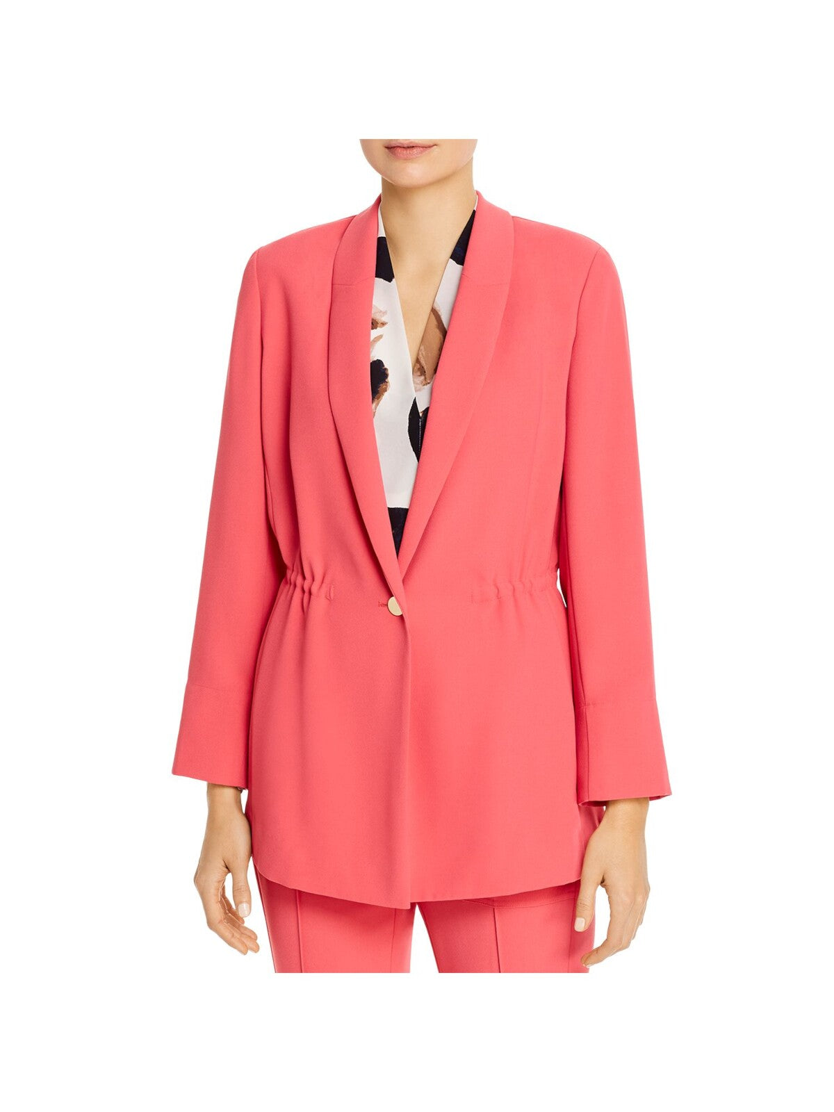 NIC+ZOE Womens Pink Darted Drawstring Wear To Work Blazer Jacket XS