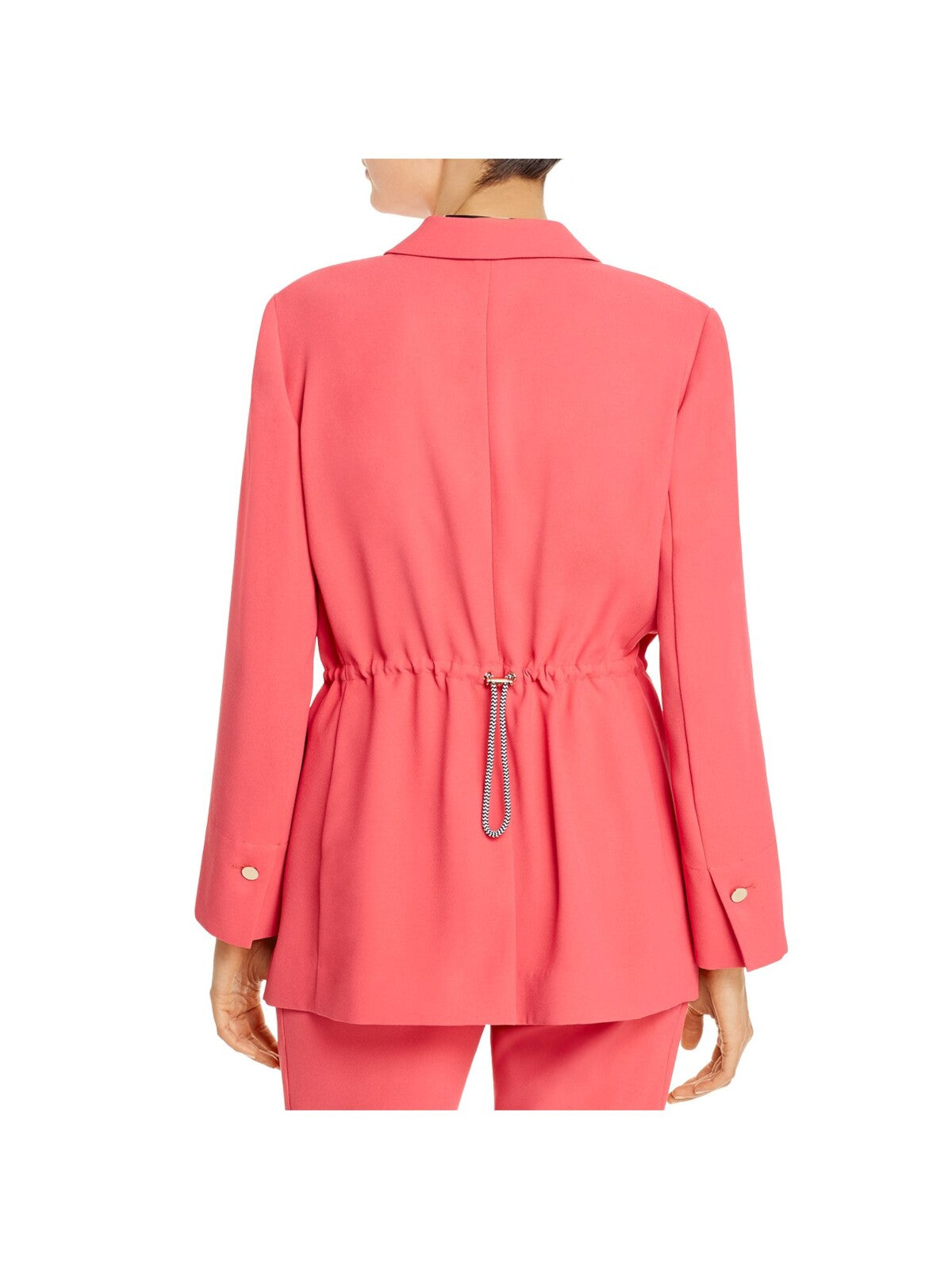 NIC+ZOE Womens Pink Darted Drawstring Wear To Work Blazer Jacket XS