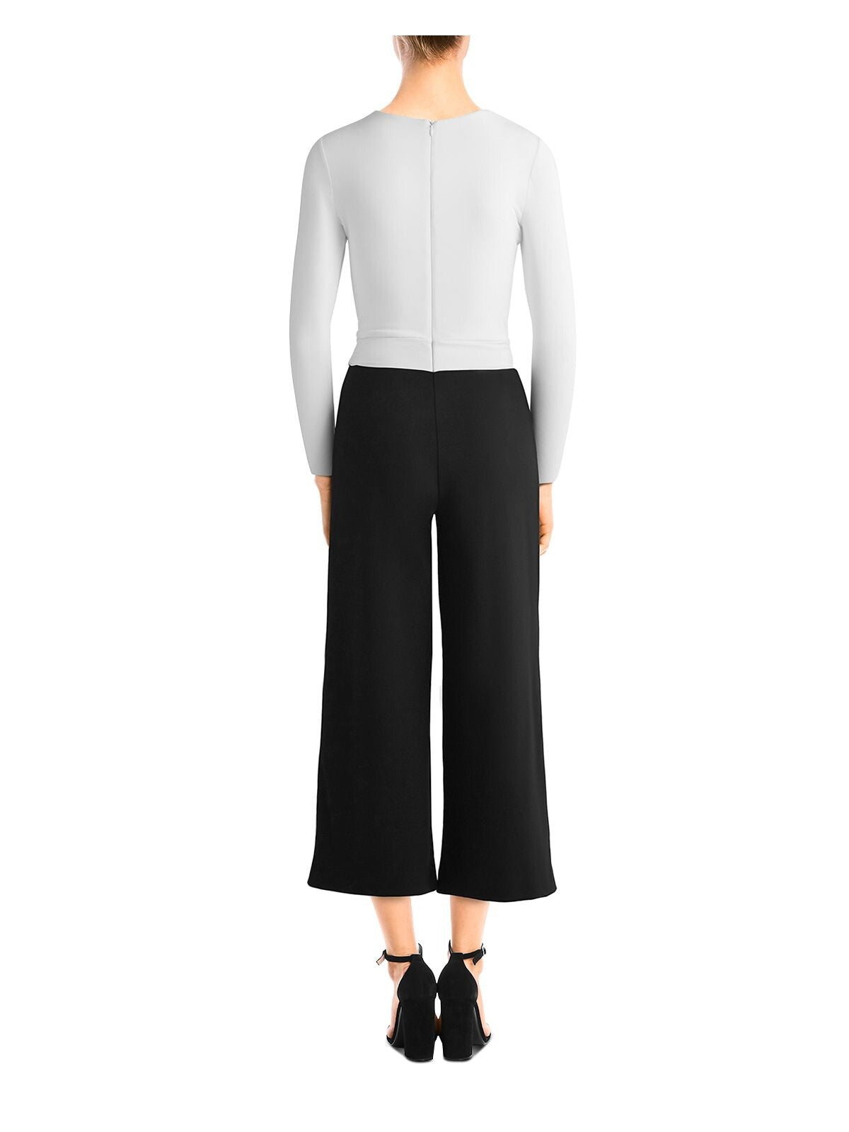 BAILEY44 Womens White Belted Long Sleeve V Neck Evening Wide Leg Jumpsuit L