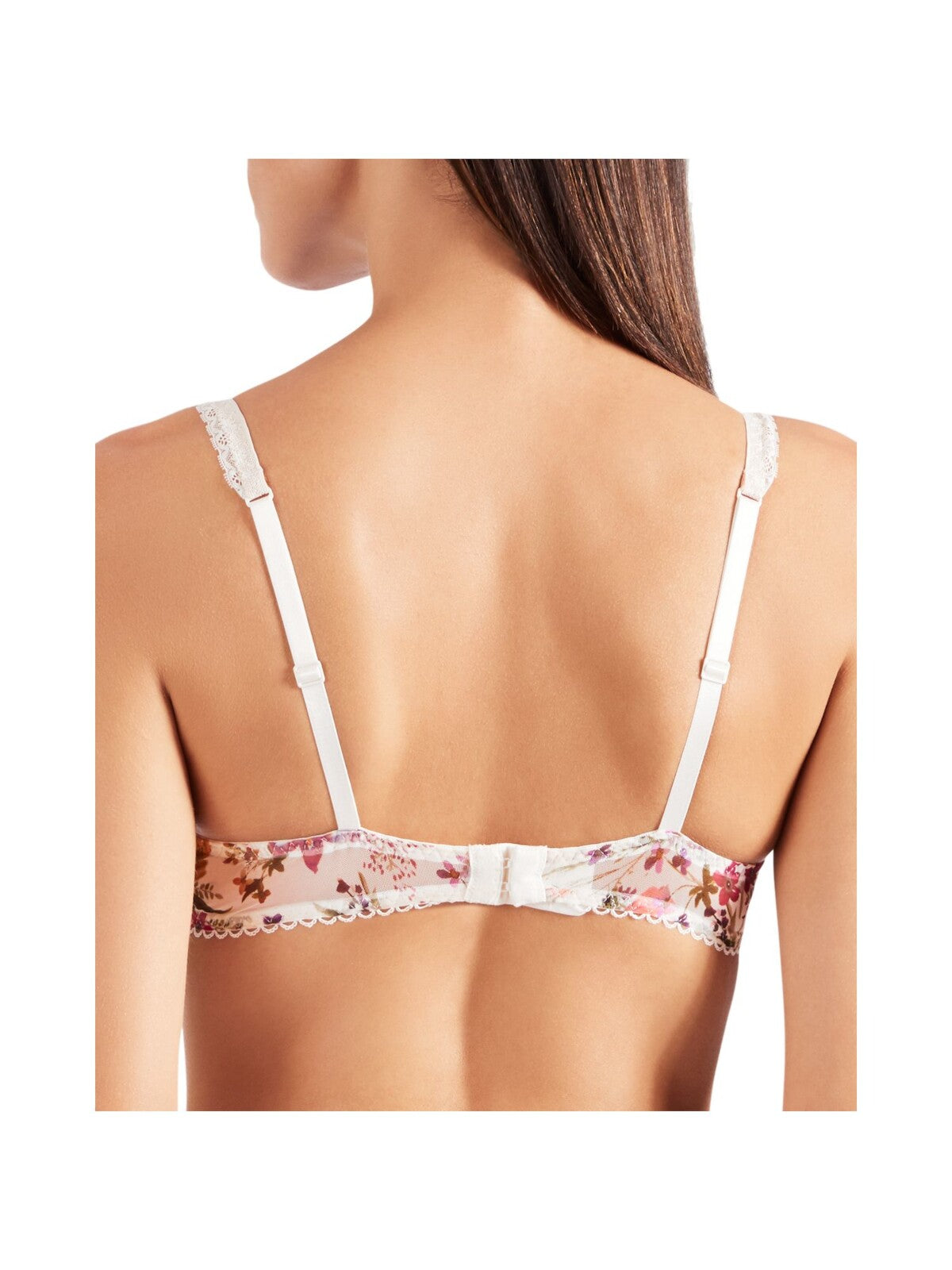 AUBADE Intimates Ivory Sheer Triangle Plunge Bow Detail Floral Underwire Bra 32D