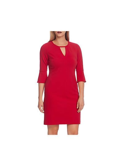 VINCE CAMUTO Womens Bell Sleeve Keyhole Short Cocktail Sheath Dress