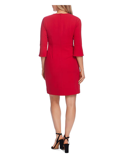 VINCE CAMUTO Womens Bell Sleeve Keyhole Short Cocktail Sheath Dress