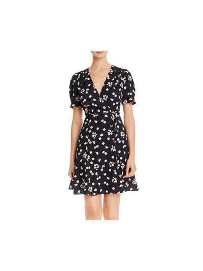 FRENCH CONNECTION Womens Short Sleeve V Neck Short Wrap Dress