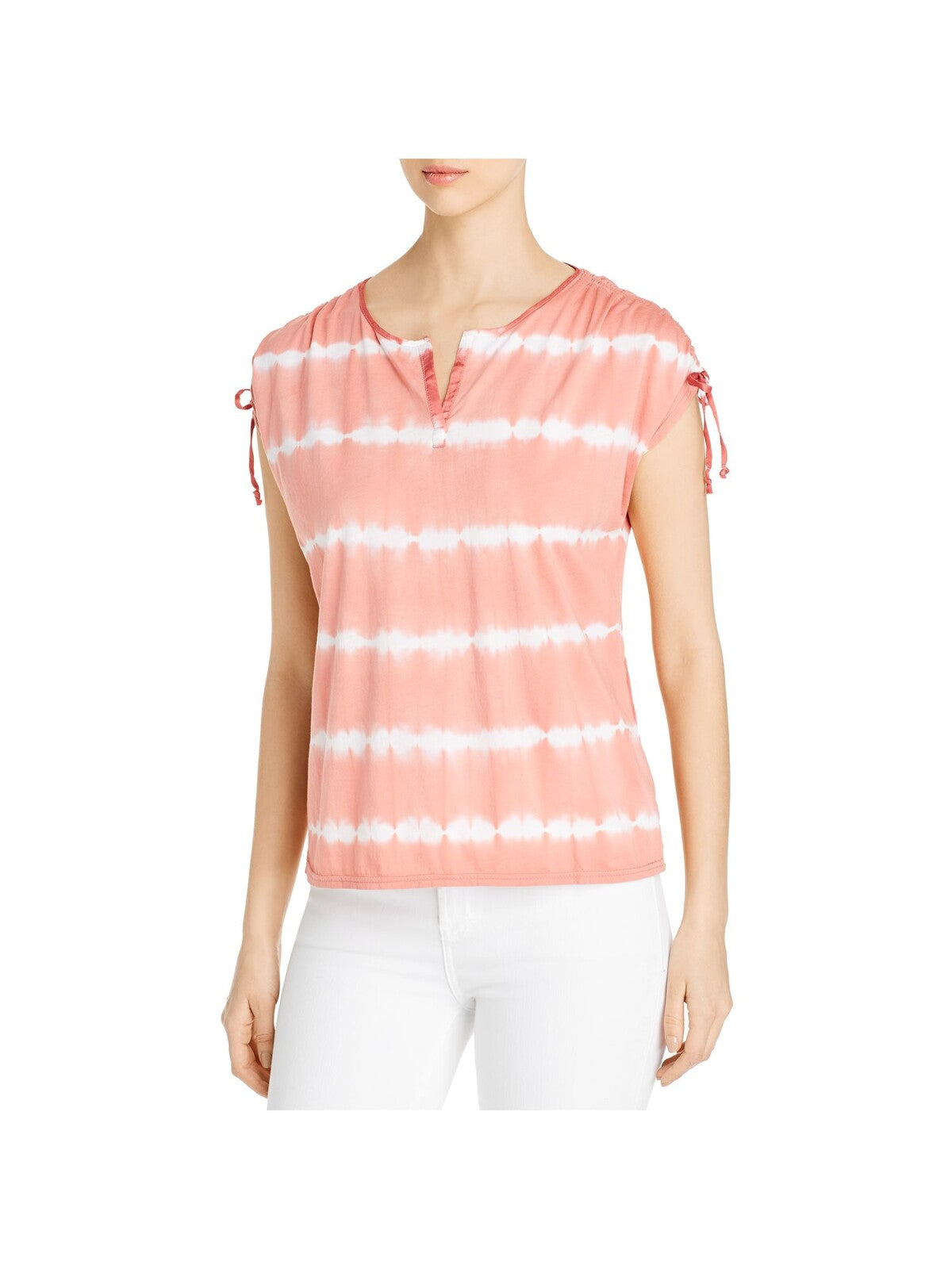 XCVI Womens Coral Tie Tie Dye T-Shirt XS