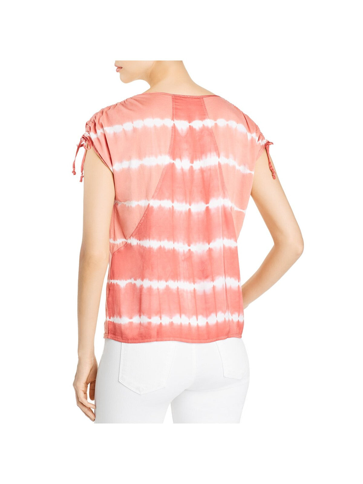 XCVI Womens Coral Tie Tie Dye T-Shirt L