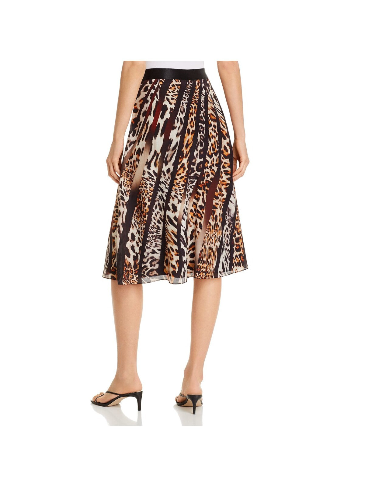 KOBI HALPERIN Womens Black Zippered Lined Animal Print Below The Knee Wear To Work A-Line Skirt M