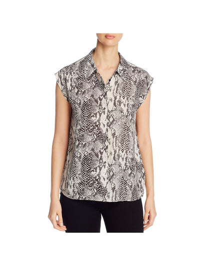 MARLED REUNITED CLOTHING Womens Cap Sleeve Split Neck Hi-Lo Top