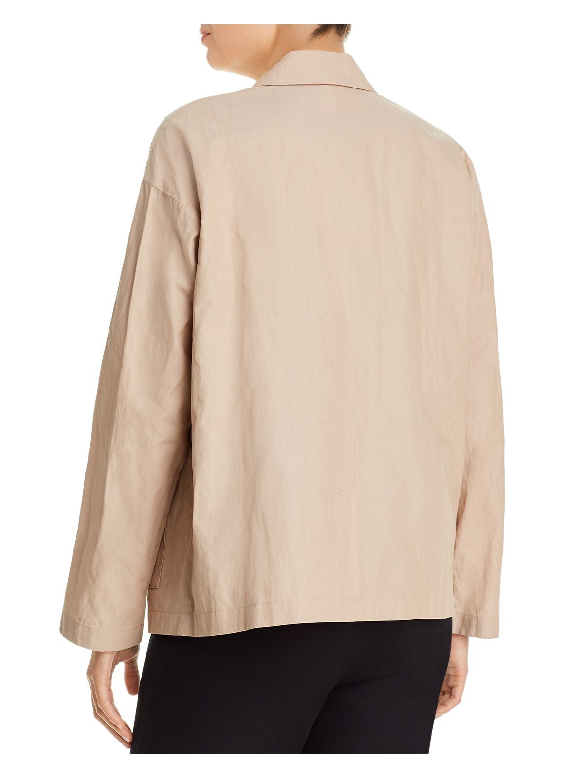 EILEEN FISHER Womens Beige Pocketed Oversized Blazer Jacket XL