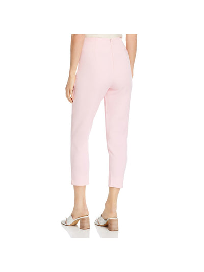 CUPCAKES AND CASHMERE Womens Pink Stretch Zippered Cropped Split Hems Wear To Work High Waist Pants 4