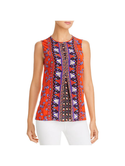 KOBI HALPERIN Womens Sleeveless Keyhole Crew Neck Blouse