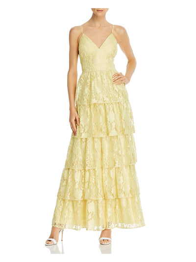 LAUNDRY BY SHELLI SEGAL Womens Lace Spaghetti Strap Sweetheart Neckline Full-Length Formal Gown Dress