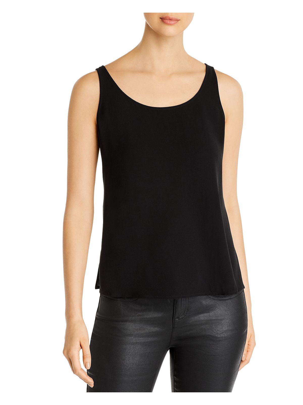 EILEEN FISHER Womens Black Sleeveless Scoop Neck Tank Top Petites PP