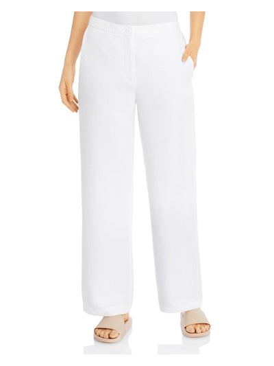 EILEEN FISHER Womens White Straight leg Pants M