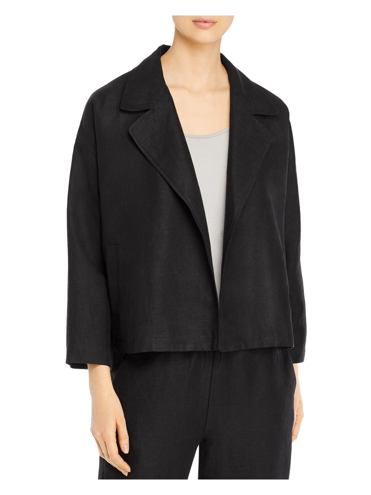 EILEEN FISHER Womens Black Wear To Work Jacket S\P