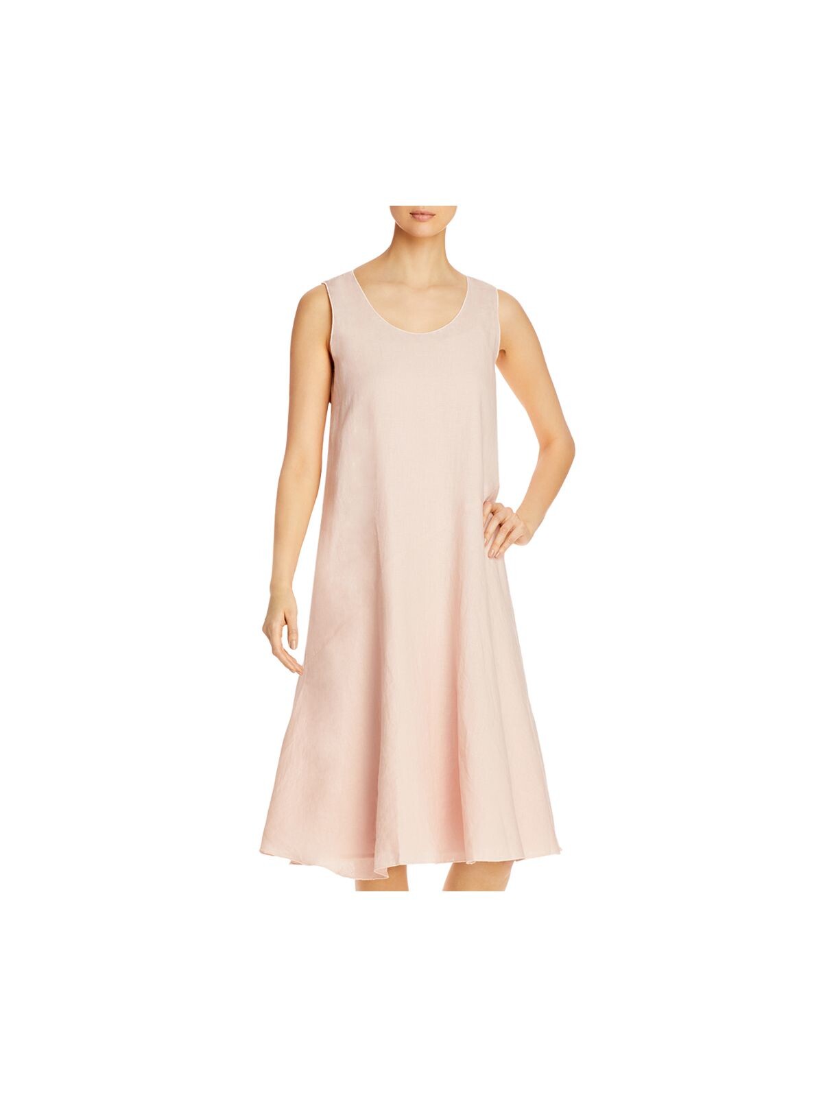 EILEEN FISHER Womens Pink Sleeveless Scoop Neck Below The Knee Shift Dress S
