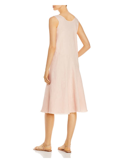 EILEEN FISHER Womens Pink Sleeveless Scoop Neck Below The Knee Shift Dress XXS