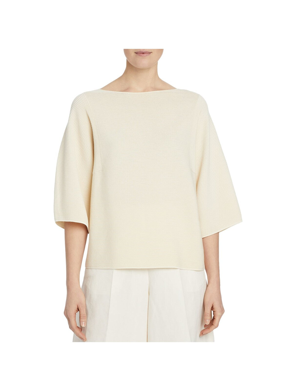 LAFAYETTE 148 Womens Yellow Elbow Sleeve Boat Neck Wear To Work Top XS