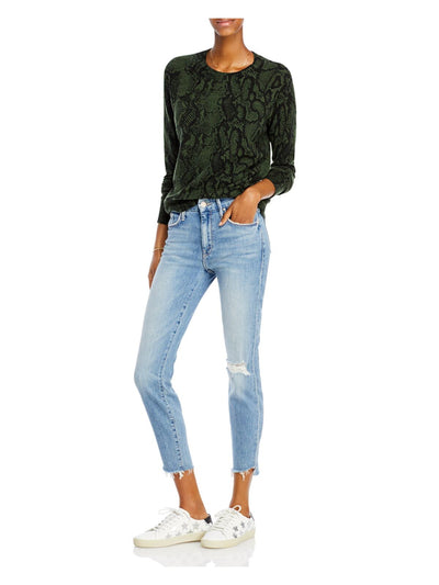 AQUA Womens Ribbed Long Sleeve Crew Neck Pullover Sweater
