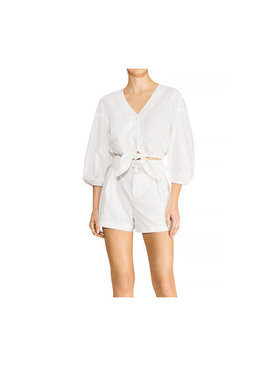 PARKER Womens Belted High Waist Pocketed Zippered Shorts