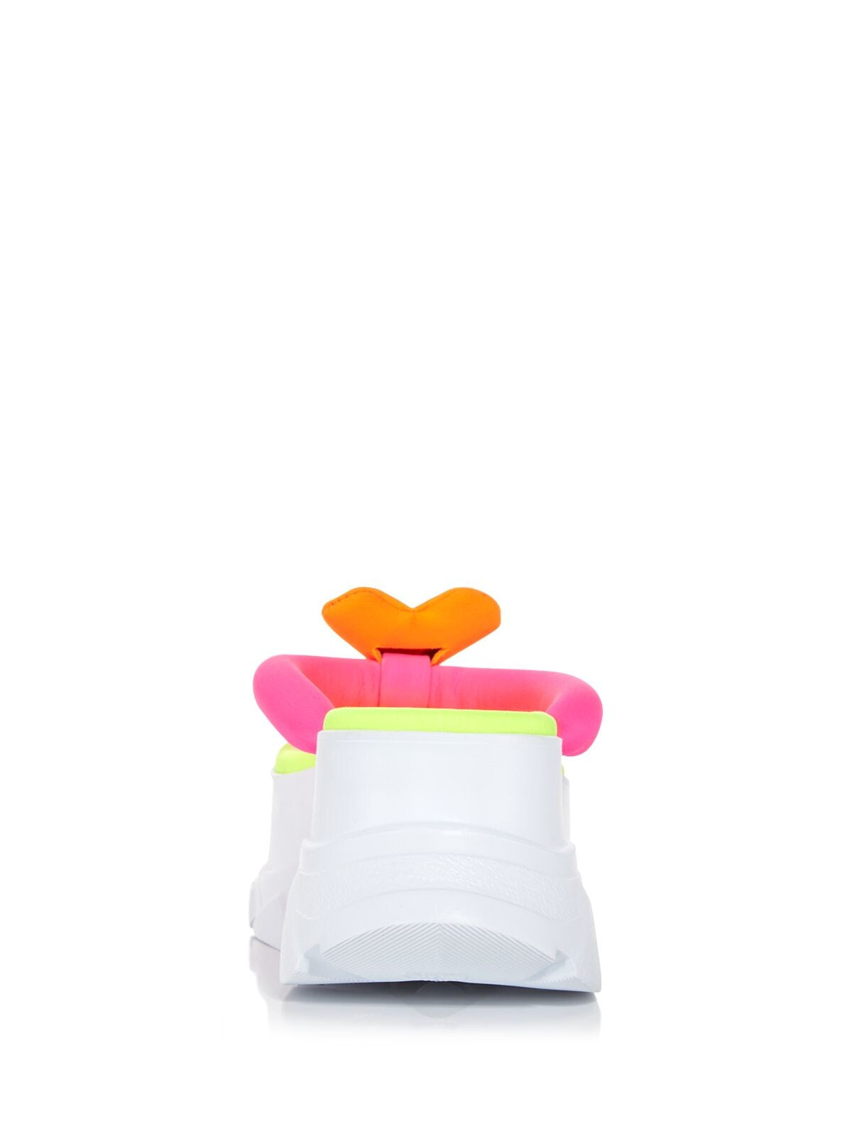 JOSHUAS Womens Orange Color Block 2" Platform Padded Embellished Open Toe Wedge Slip On Flip Flop Sandal 40