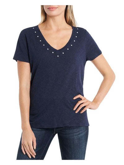 VINCE CAMUTO Womens Short Sleeve Scoop Neck Top