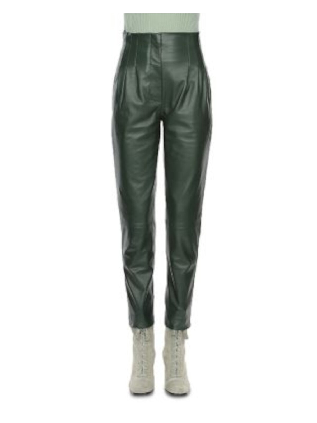 ALBERTA FERRETTI Womens Black Zippered Pocketed Hook And Bar Closure Pleated Cocktail Straight leg Pants 8