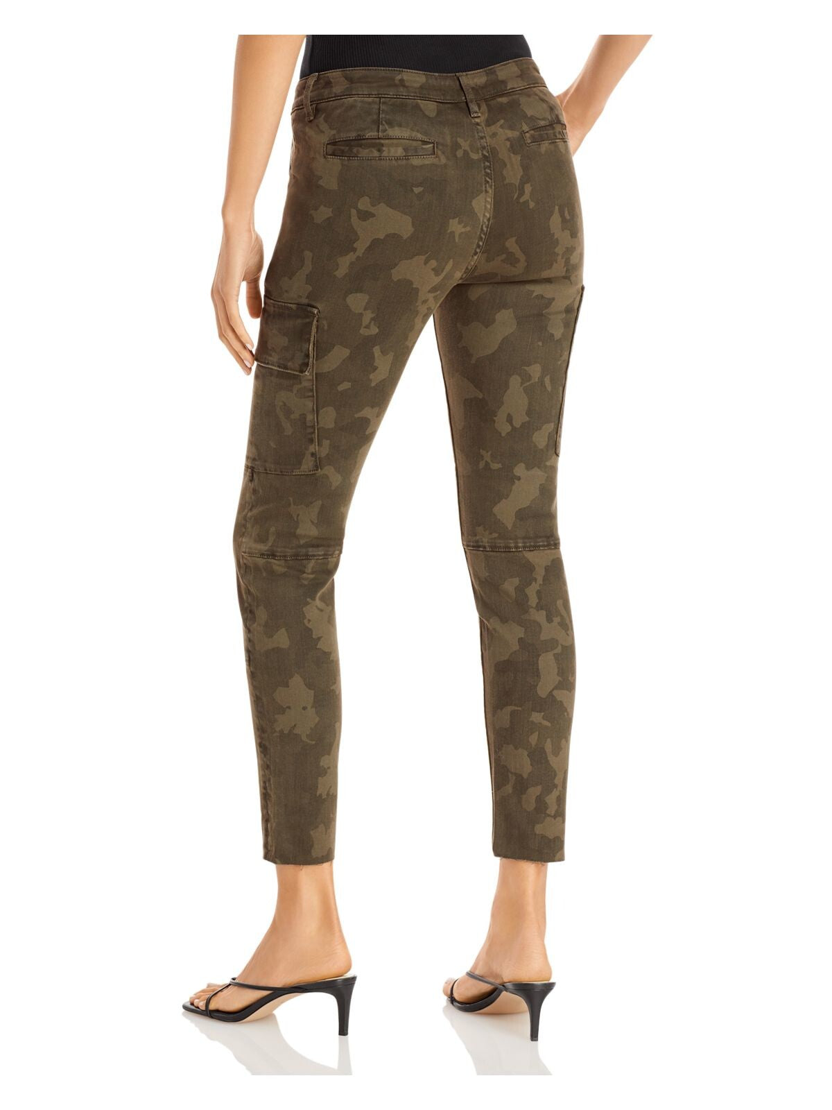 AQUA Womens Pocketed Fringed Cargo Pants