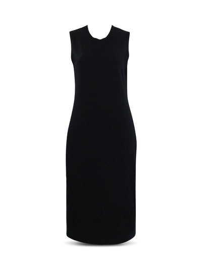 525 AMERICA Womens Black Knit Ribbed Twist Front Sleeveless Round Neck Above The Knee Wear To Work Sheath Dress XS
