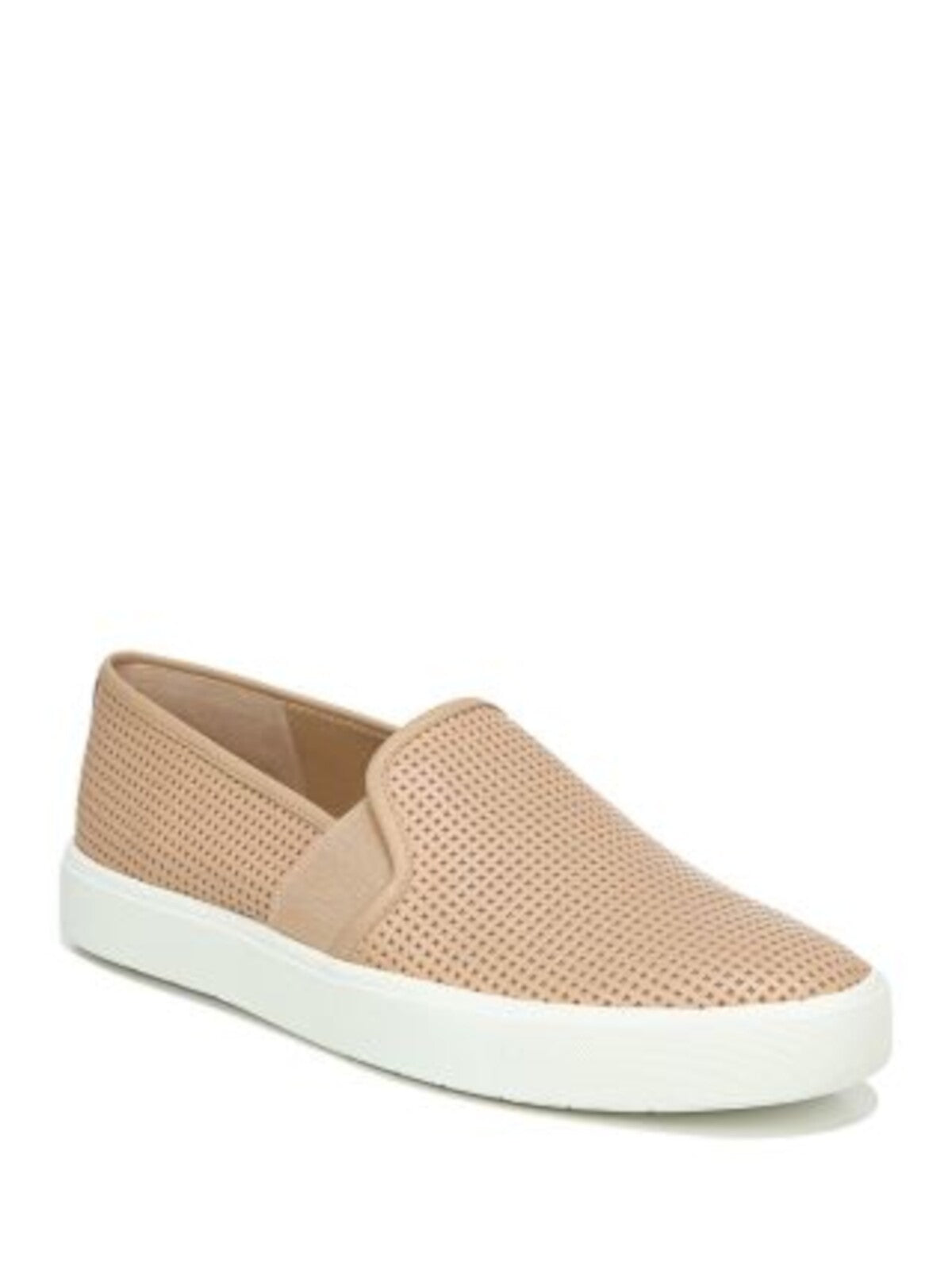 VINCE. Womens Beige Padded Perforated Goring Blair 5 Round Toe Slip On Leather Sneakers Shoes 5 M