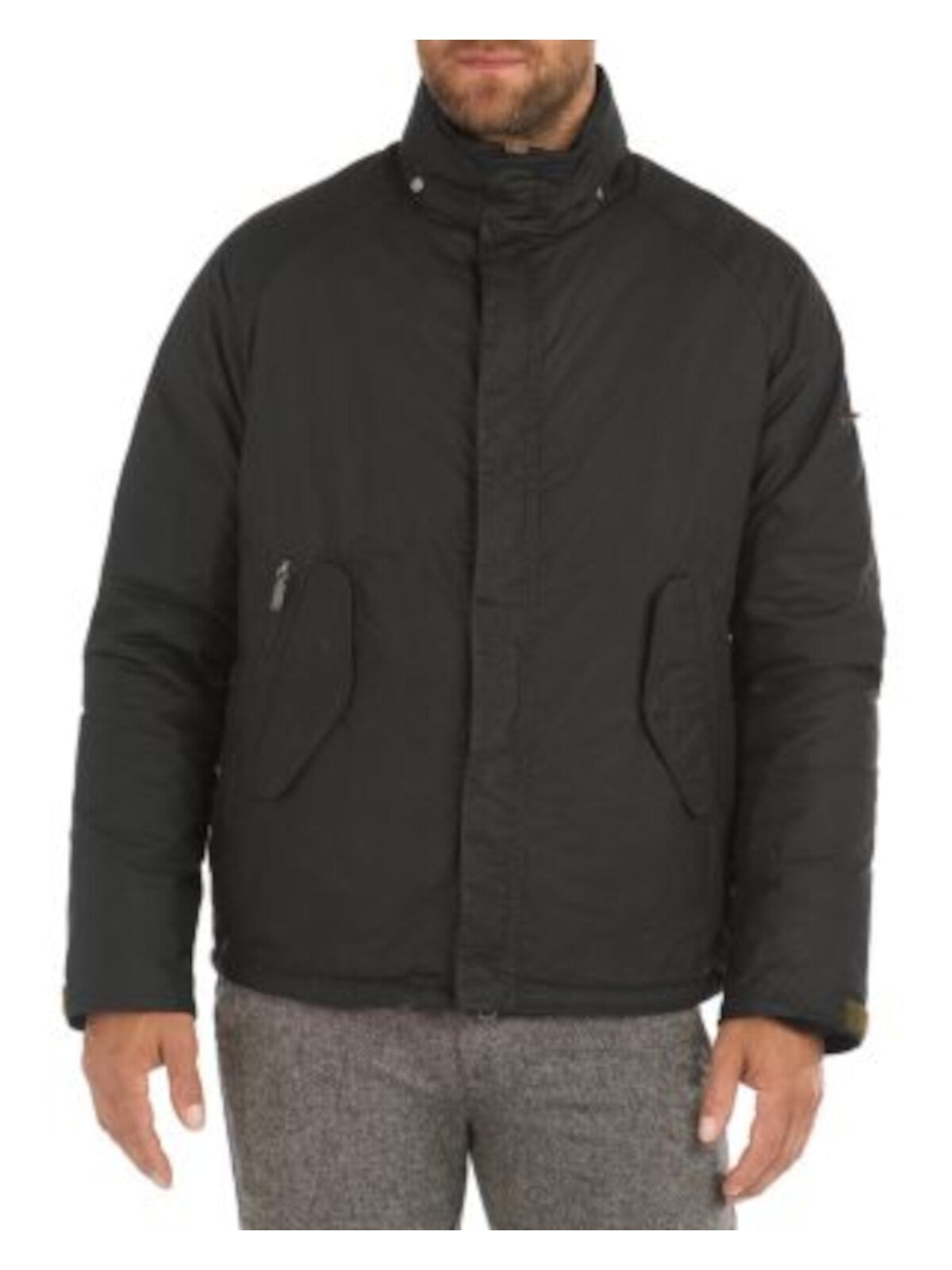 BARBOUR Mens Black Water Repellant, Zip Up Coat L