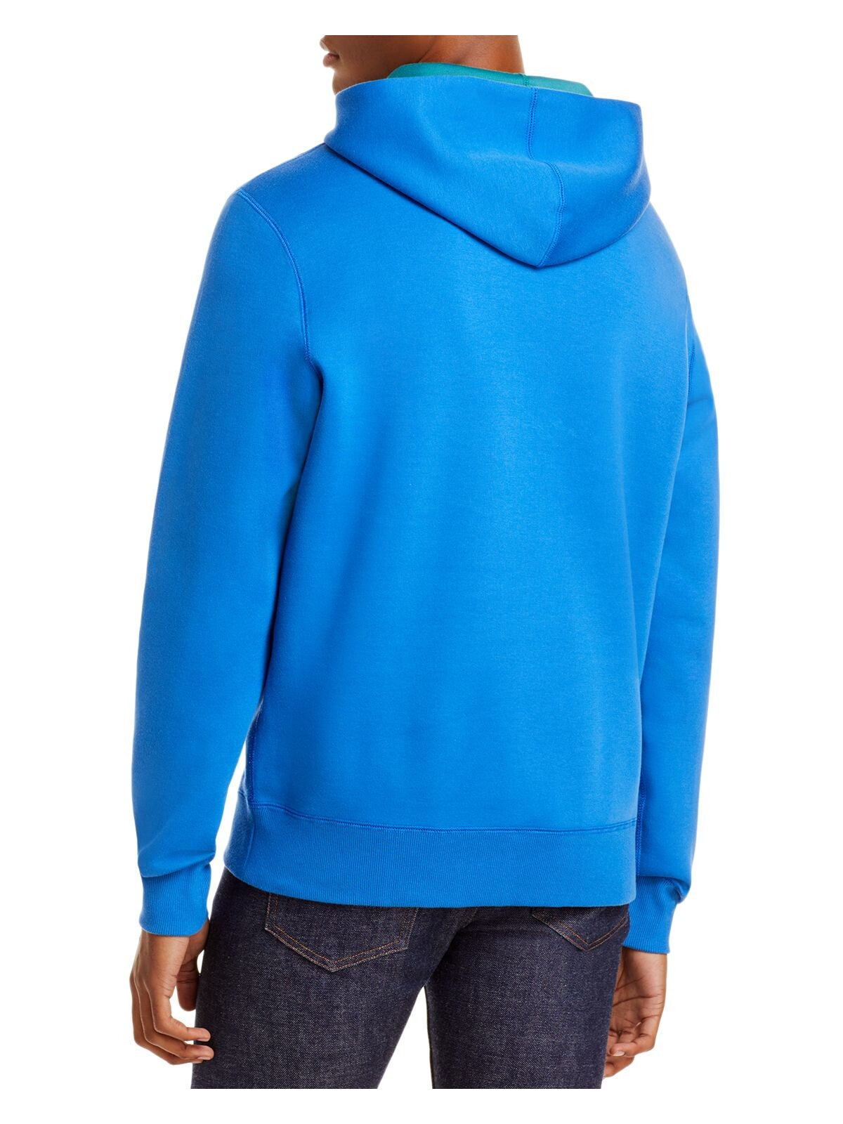 PUMA Mens Blue Printed Classic Fit Cotton Blend Hoodie S