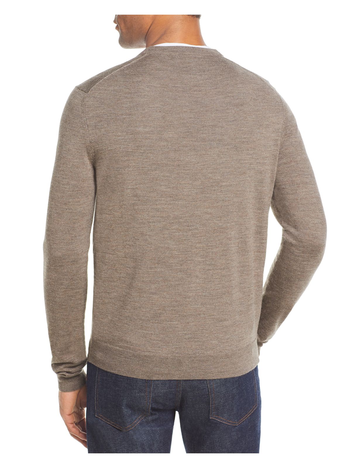 THE MENS STORE Mens Brown Heather Long Sleeve Crew Neck Classic Fit Pullover Sweater XL