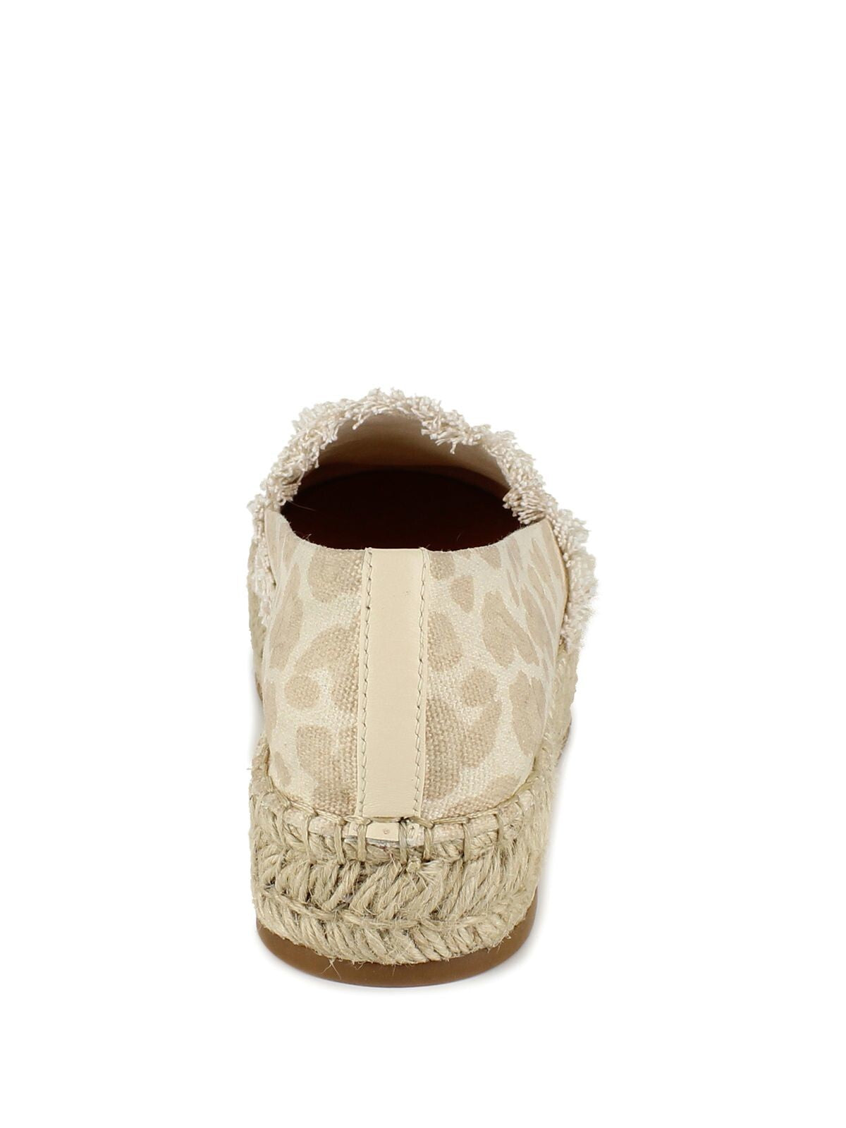 SPLENDID Womens Ivory Animal Print Padded Frayed Lilly Round Toe Platform Slip On Espadrille Shoes 10 M