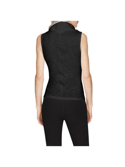 B NEW YORK Womens Stretch Zippered Wide Collar Sleeveless Top