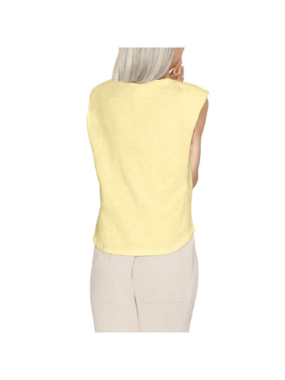 B NEW YORK Womens Yellow Sleeveless Round Neck Tank Top M