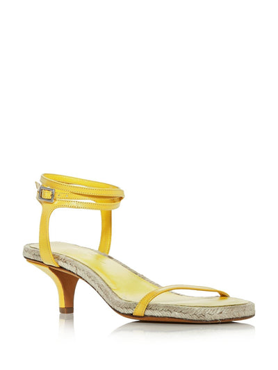 3.1 PHILLIP LIM Womens Sunshine Yellow Ankle Strap Padded Yasmine Round Toe Kitten Heel Buckle Leather Dress Espadrille Shoes 36