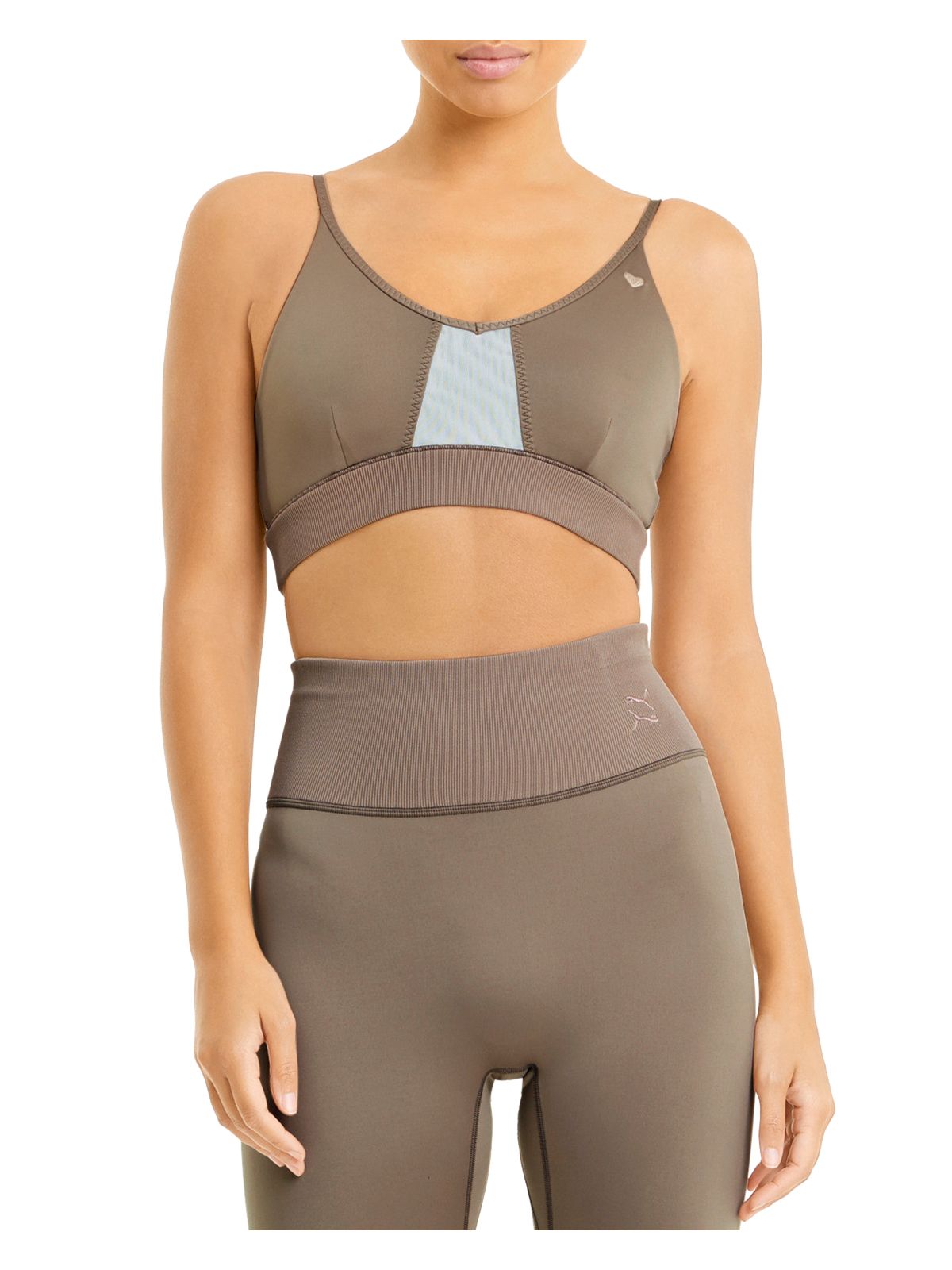 PUMA Intimates Brown Low-impact Yoga Studio Lightweight Sports Bra XS