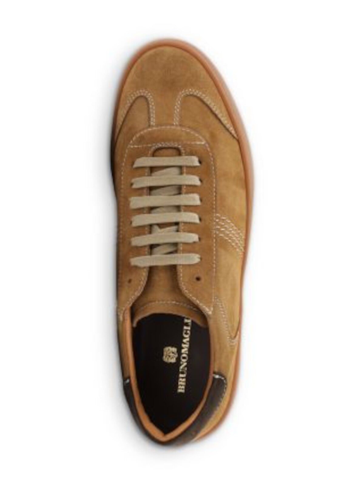 BRUNO MAGLI Womens Brown Flexible Padded Bono Round Toe Lace-Up Leather Sneakers Shoes 9