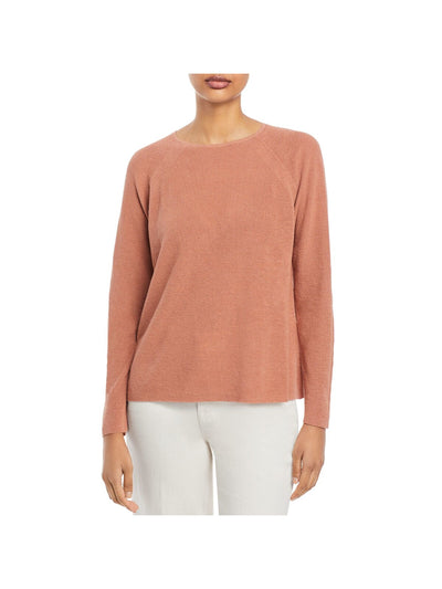 EILEEN FISHER Womens Orange Cotton Blend Round Neck Sweater Plus 1X