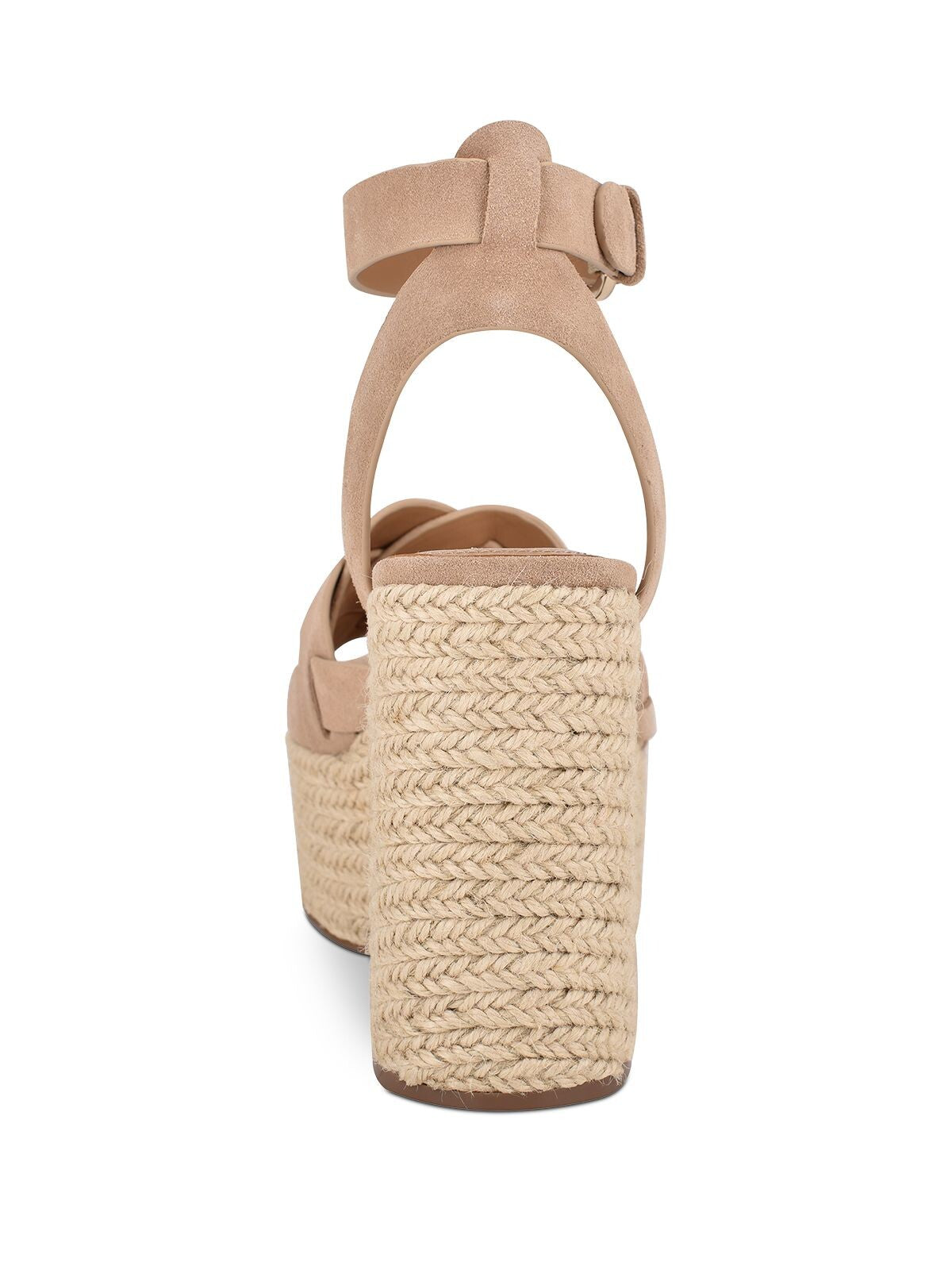 MARC FISHER Womens Light Natural Beige 2" Platform Woven Ankle Strap Oleta Round Toe Block Heel Buckle Leather Espadrille Shoes 10 M