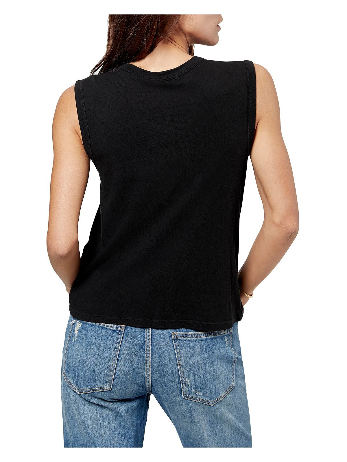 JOIE Womens Sleeveless Twist Shoulder Crew Neck T-Shirt