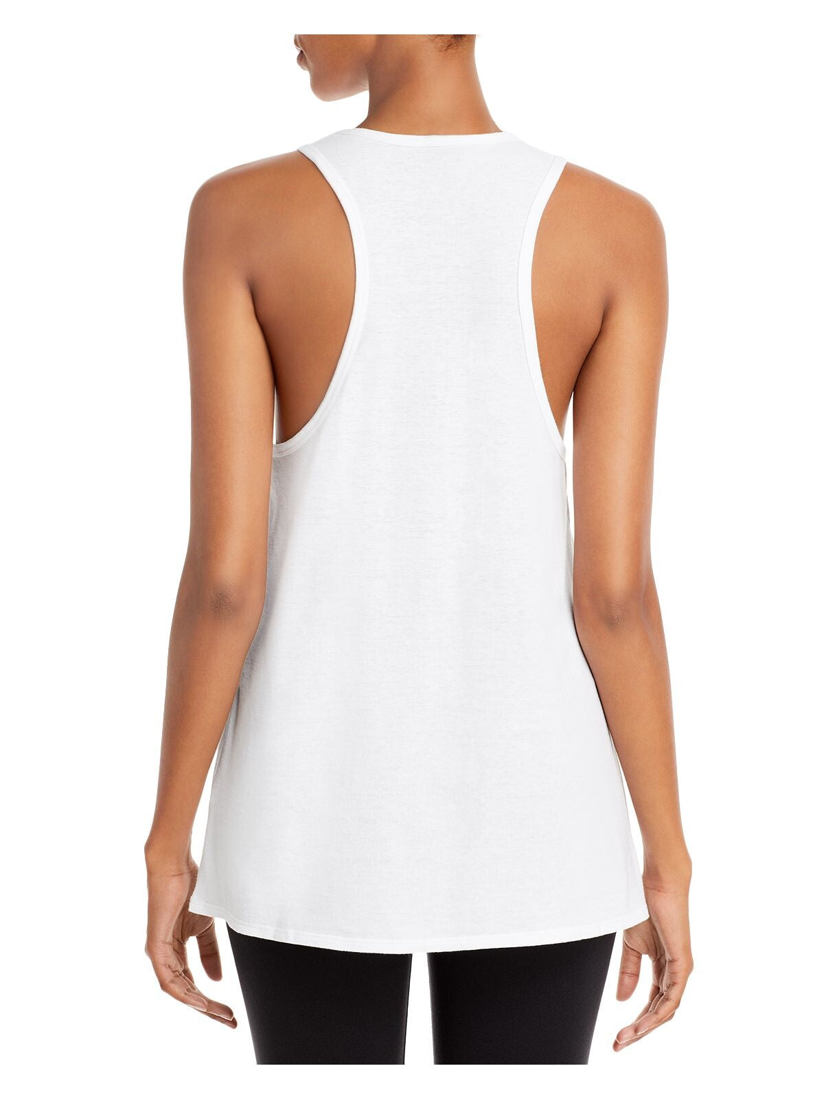 P. E NATION Womens Stretch Racerback Longline Sleeveless Round Neck Active Wear Tank Top