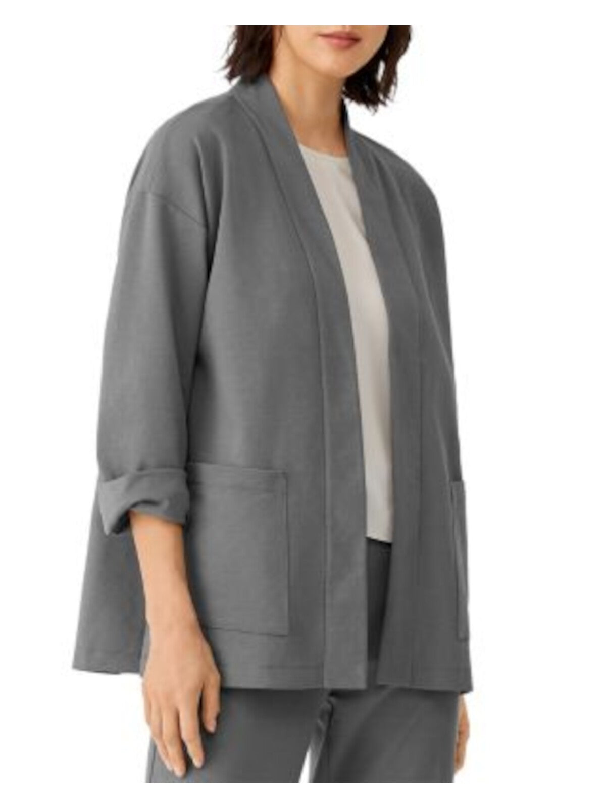 EILEEN FISHER Womens Gray Wear To Work Jacket S