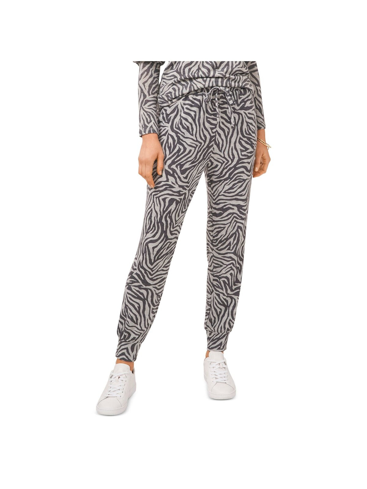 1. STATE Womens Gray Stretch Pocketed Drawstring Jogger Elastic Waist Animal Print Lounge Pants XS