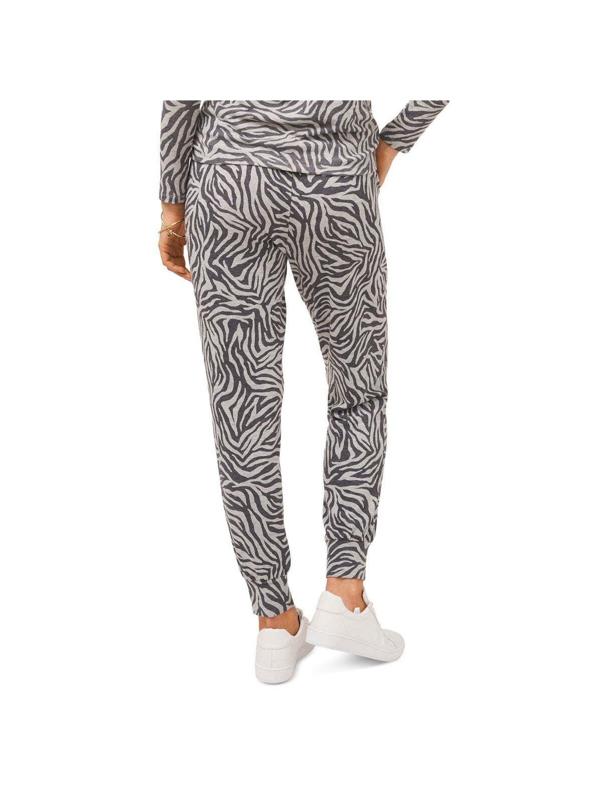 1. STATE Womens Gray Stretch Pocketed Drawstring Jogger Elastic Waist Animal Print Lounge Pants XS