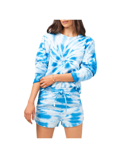 1. STATE Womens Blue Tie Dye Crew Neck Top XS